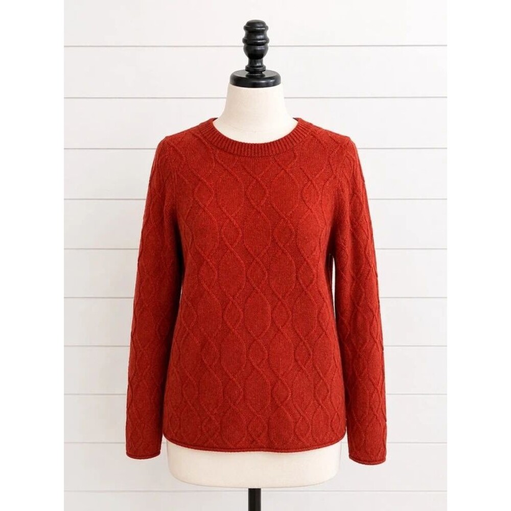 Size Small Talbots Wool Blend Cable Knit Sweater – Rust Red
